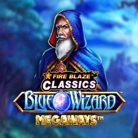 Enjoy Fire Blaze Blue Wizard Megaways by Rarestone Gaming – logo hosted on winslions.ca